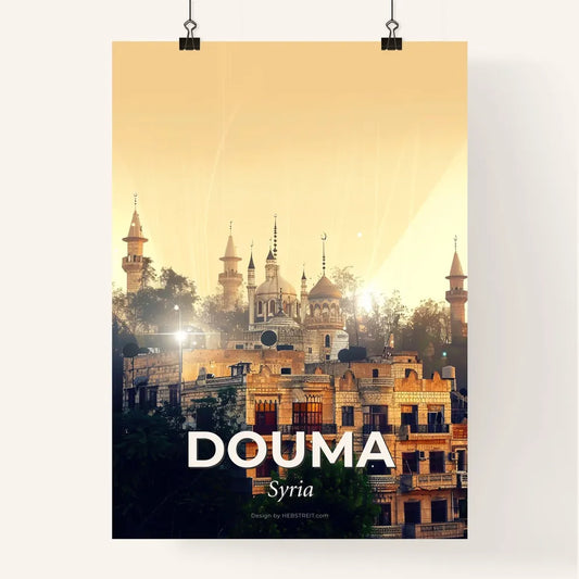 Douma Architectural Icons Double Exposure Skyline Poster