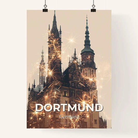 Dortmund City Icons Skyline on Beige Poster