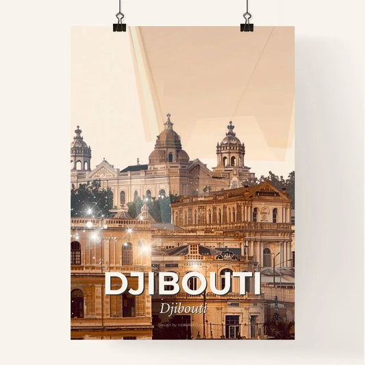 Djibouti City Vibrant Architecture Silhouette Art Poster