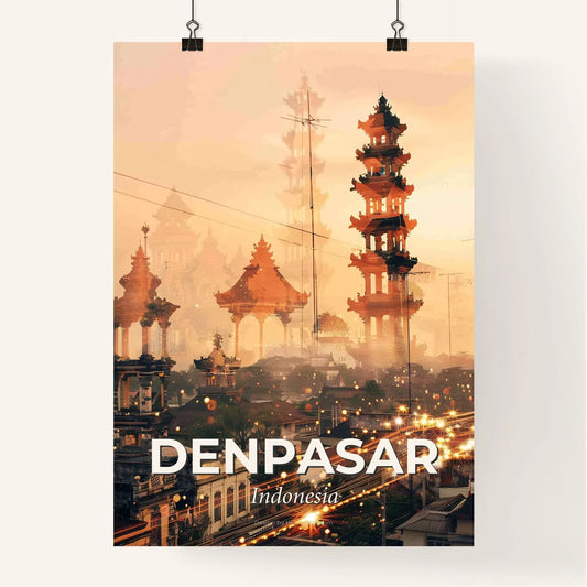 Denpasar Skyline Composite Art Poster Poster
