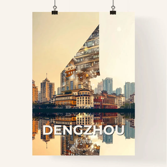 Dengzhou, China: Double Exposure City Dreamscape Poster