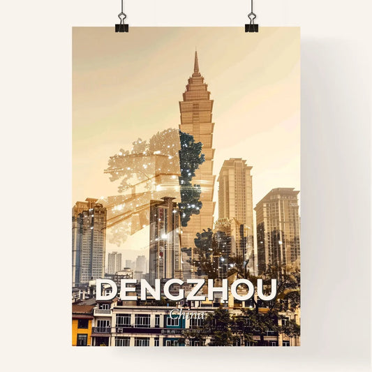 Dengzhou Skyline Double Exposure Pastel Poster Poster