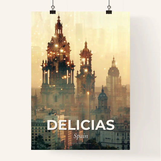 Delicias City Skyline Dreamy Double Exposure Poster Poster