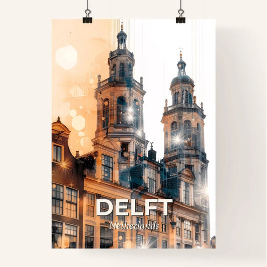 Delft Skyline Double Exposure Art Poster Poster