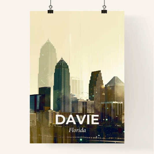 Davie Skyline City Icon Poster with Sparkle Poster