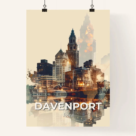 Davenport Skyline Composite Art Poster