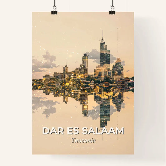 Dar es Salaam Skyline Beige Poster Poster