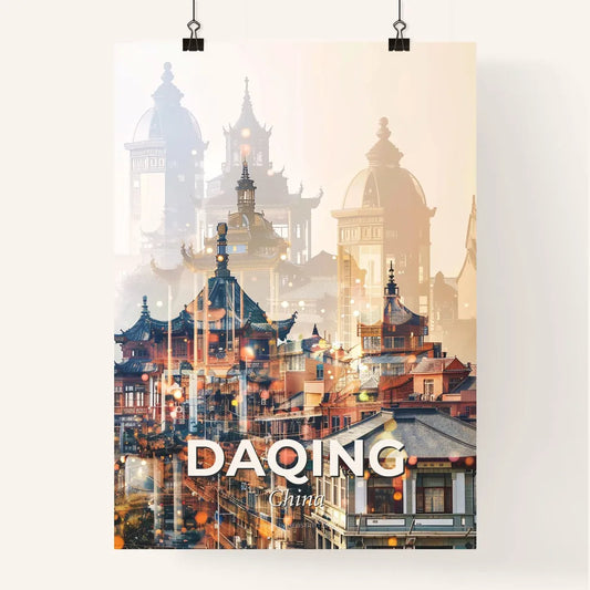 Daqing Skyline Iconography Composite Art Poster