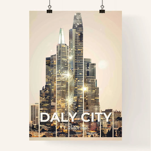 Daly City Skyline Composite Art Poster Poster