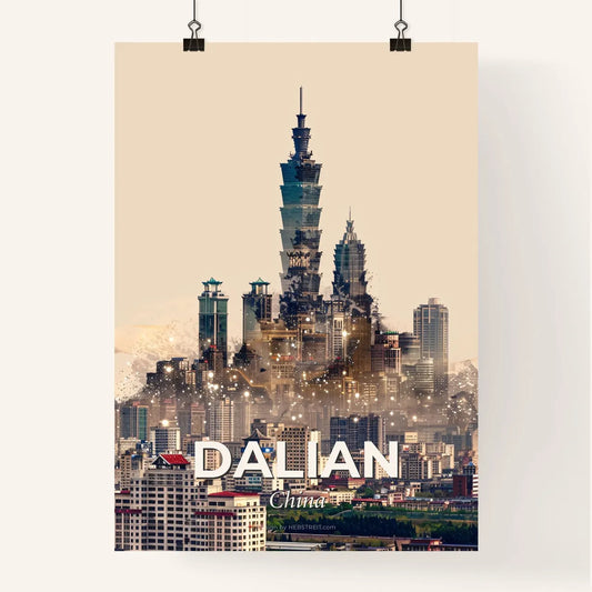 Dalian, China: Double Exposure Skyline Splendor Poster