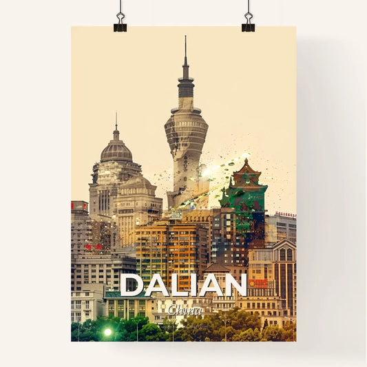 Dalian Skyline Double Exposure Composite Art Poster Poster