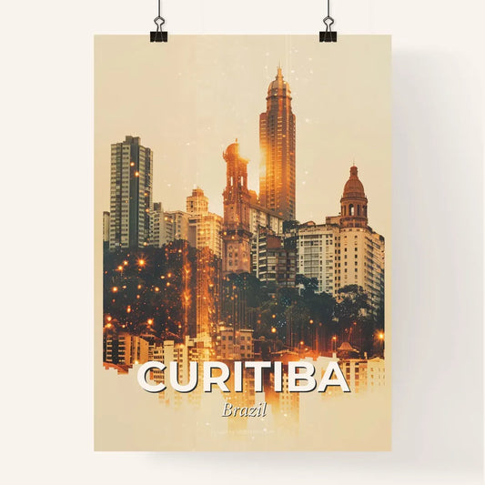 Curitiba Skyline Composite Art Poster Poster