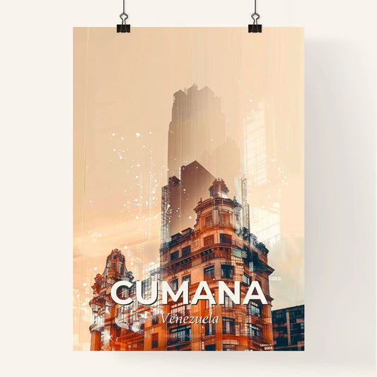 Cumana Skyline Sunset Composite Architectural Icons Poster