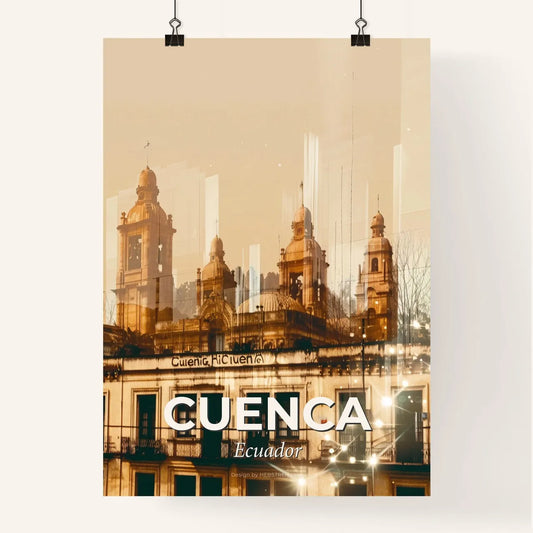Cuenca Skyline: Local Icons in Double Exposure Poster