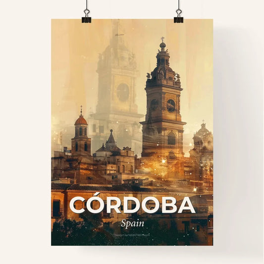 Cordoba Spain City Skyline Double Exposure Art Poster Poster