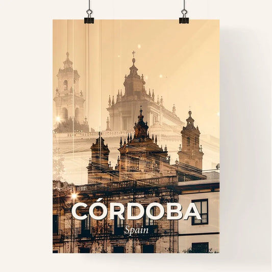 Córdoba, Spain: Double Exposure Cityscape Art Poster