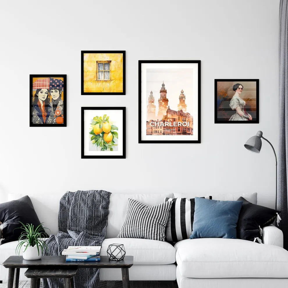 Charleroi City Skyline Composite Art Bright Poster Wall Art