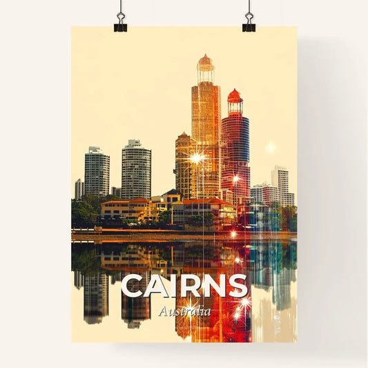 Cairns Skyline Double Exposure Icon Art Poster Poster