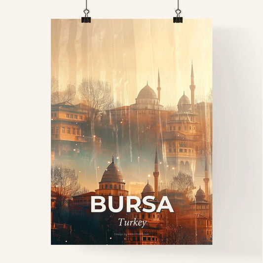Bursa Cityscape Double Exposure Skyline Art Poster