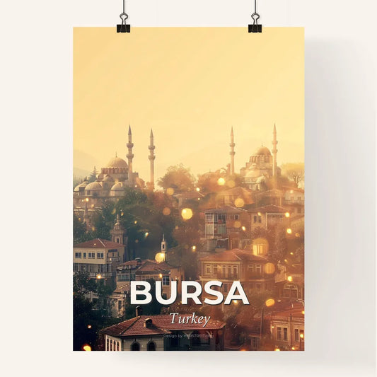 Bursa, Turkey: City Icons in a Unique Double Exposure Poster