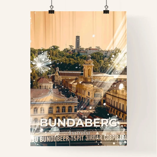 Bundaberg Skyline Composite Double Exposure Poster