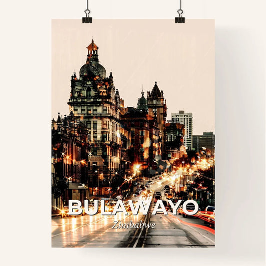 Bulawayo Skyline Double Exposure Art Poster Poster