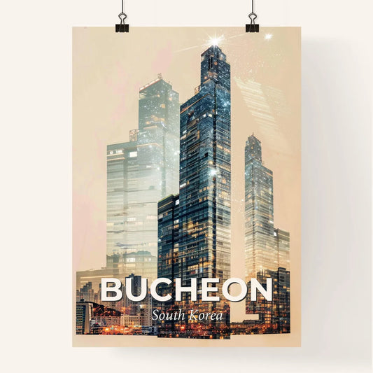 Bucheon Skyline Cityscape Composite Art Poster Poster