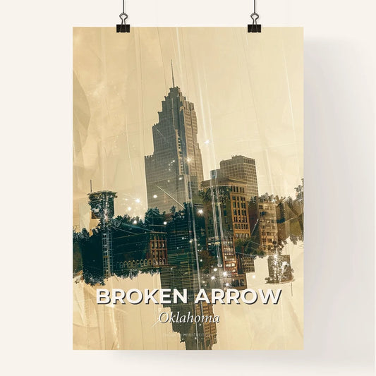 Broken Arrow Skyline Double Exposure Art Poster
