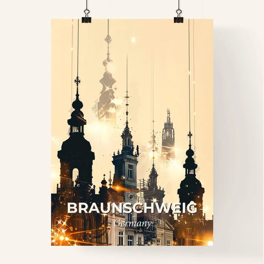 Braunschweig Double Exposure Cityscape Art Poster Poster