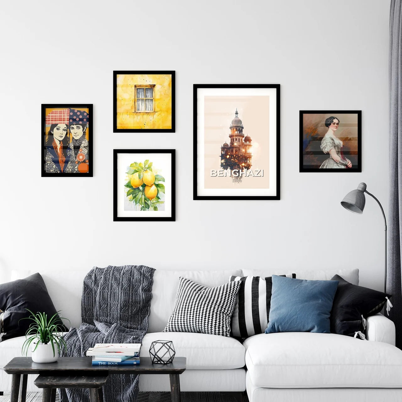 Benghazi Skyline Double Exposure Composite Art Wall Art