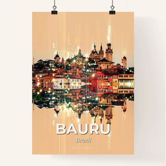 Bauru City Skyline Modern Architecture Art Poster Poster