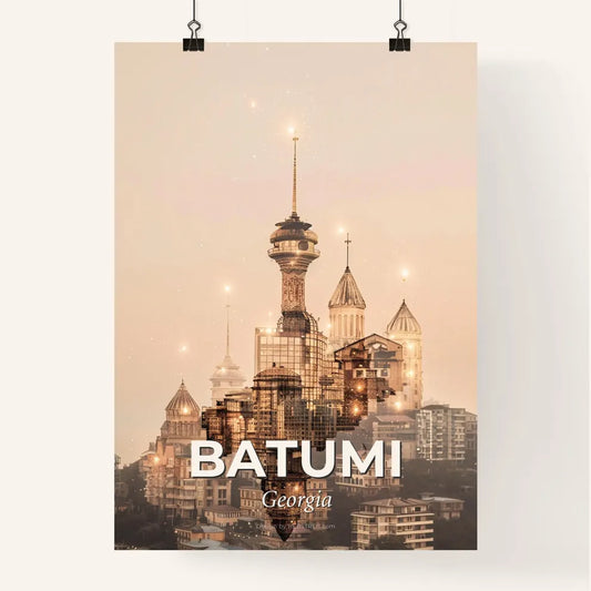 Batumi Skyline Double Exposure Composite City Art Poster