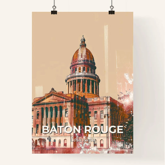 Baton Rouge City Skyline Double Exposure Poster Poster