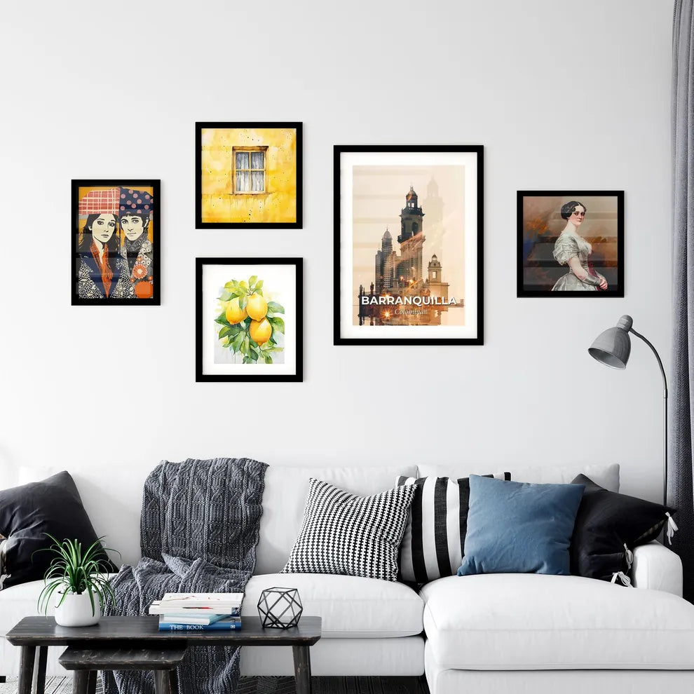 Barranquilla City Skyline Retro Art Wall Art