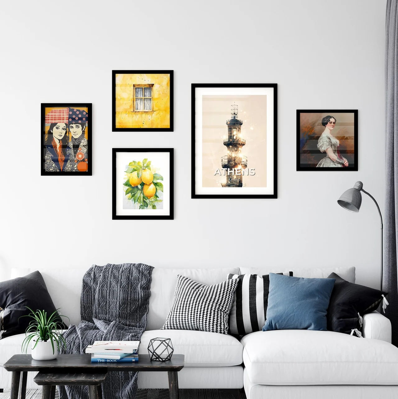 Athens Skyline Double Exposure Majestic Poster Wall Art