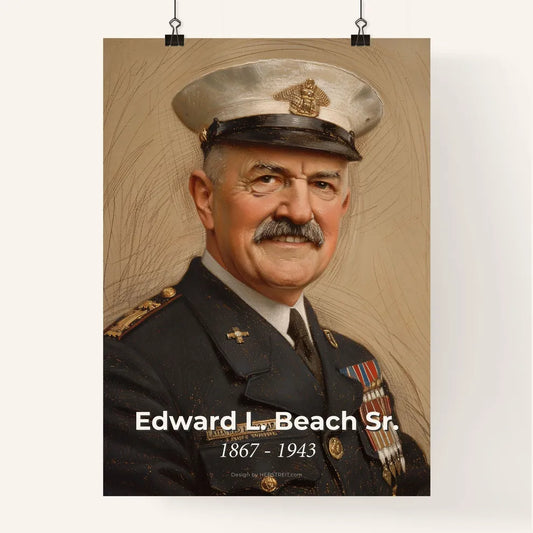 Elegant Portrait of Admiral Edward L. Beach Sr. – A Contemporary Tribute in Artistry and Emotion for Your Home Décor Collectio Poster