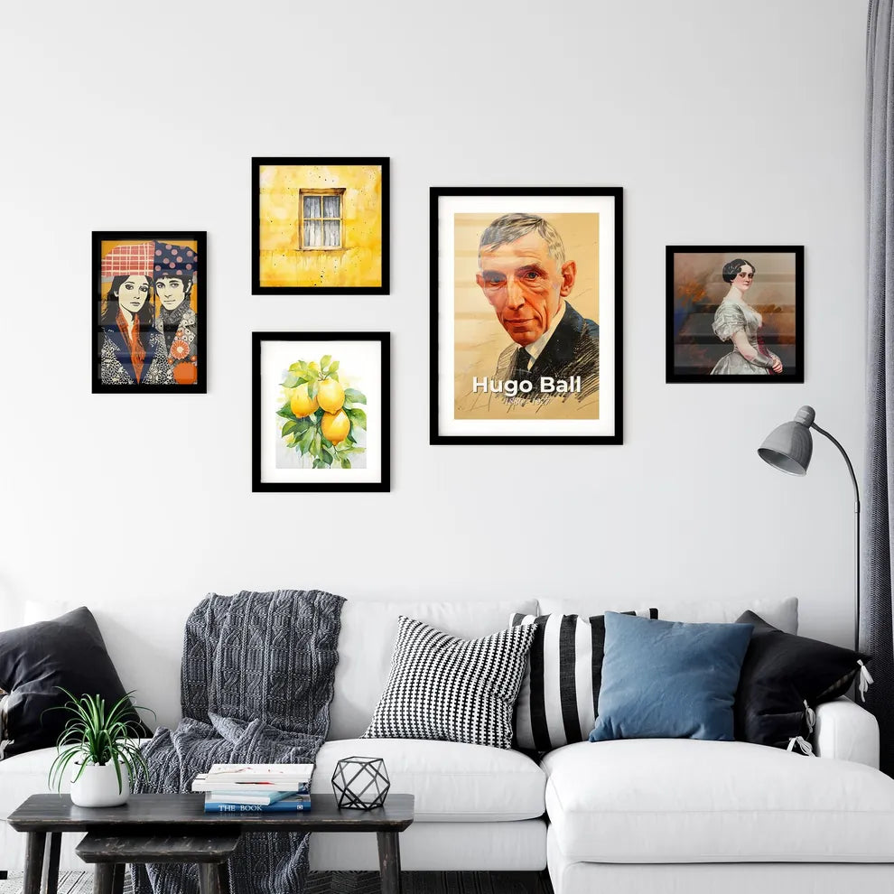 Dynamic Contemporary Portrait of Hugo Ball Wall Art