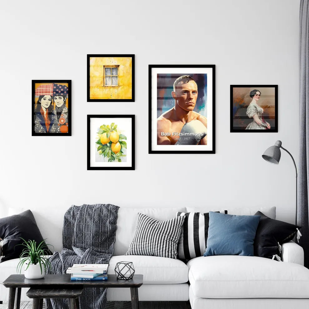 Portrait of Bob Fitzsimmons Wall Art