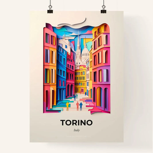 Vivid Turin, Italy, Colorful Poster