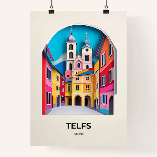 Vivid Telfs, Austria, Colorful Poster