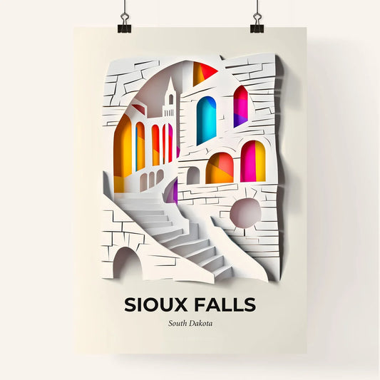 Vivid Sioux Falls, South Dakota, Colorful Poster