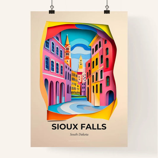 Vivid Sioux Falls, South Dakota, Colorful Poster