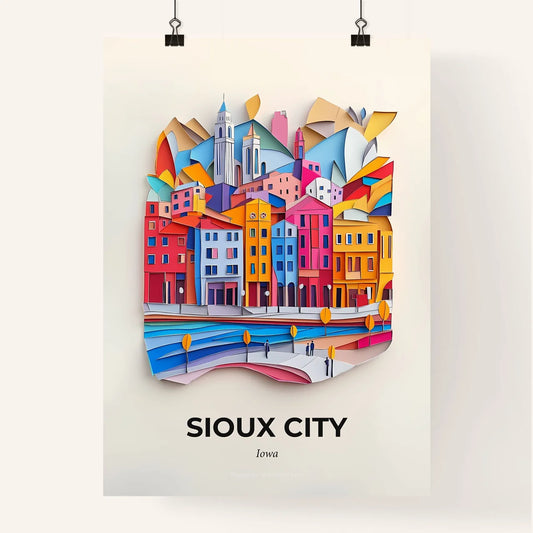 Vivid Sioux City, Iowa, Colorful Poster