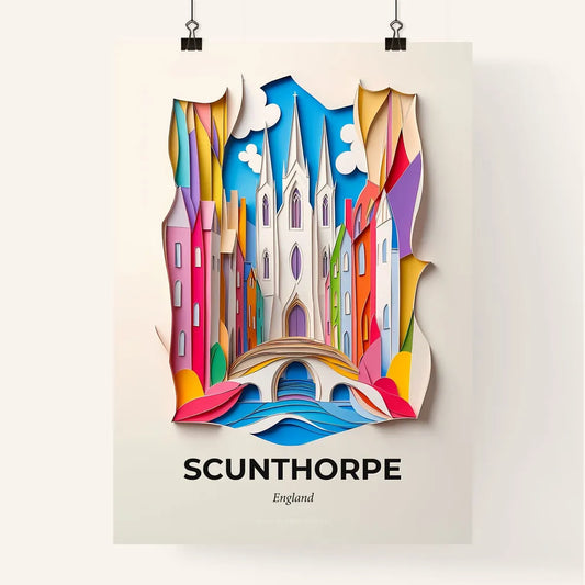 Vivid Scunthorpe, England, Colorful Poster