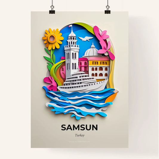 Vivid Samsun, Turkey, Colorful Poster