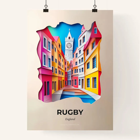 Vivid Rugby, England, Colorful Poster