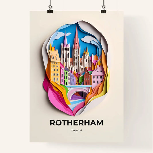 Vivid Rotherham, England, Colorful Poster