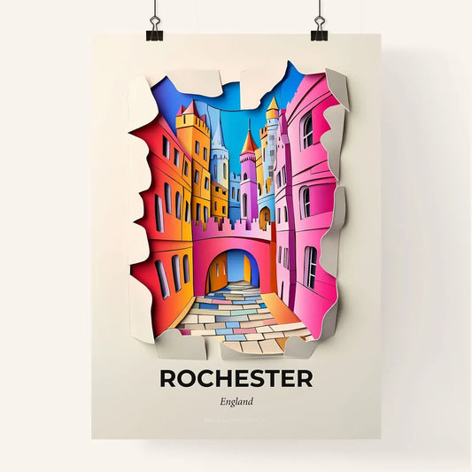 Vivid Rochester, England, Colorful Poster