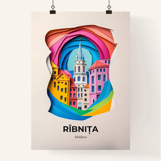 Vivid Rîbnița, Moldova, Colorful Poster