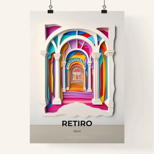 Vivid Retiro, Spain, Colorful Poster
